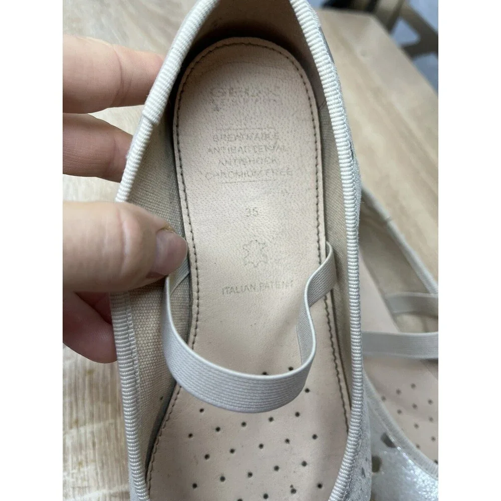 Geox Respira Jplie Big Girls Youth Shoes Beige Eu 35 Us 3.5 Mary Jane